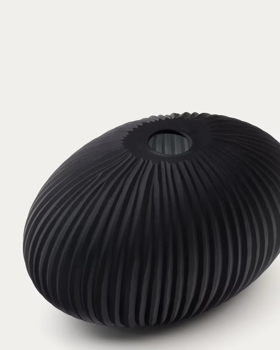 Nivra dark grey glass vase 15cm