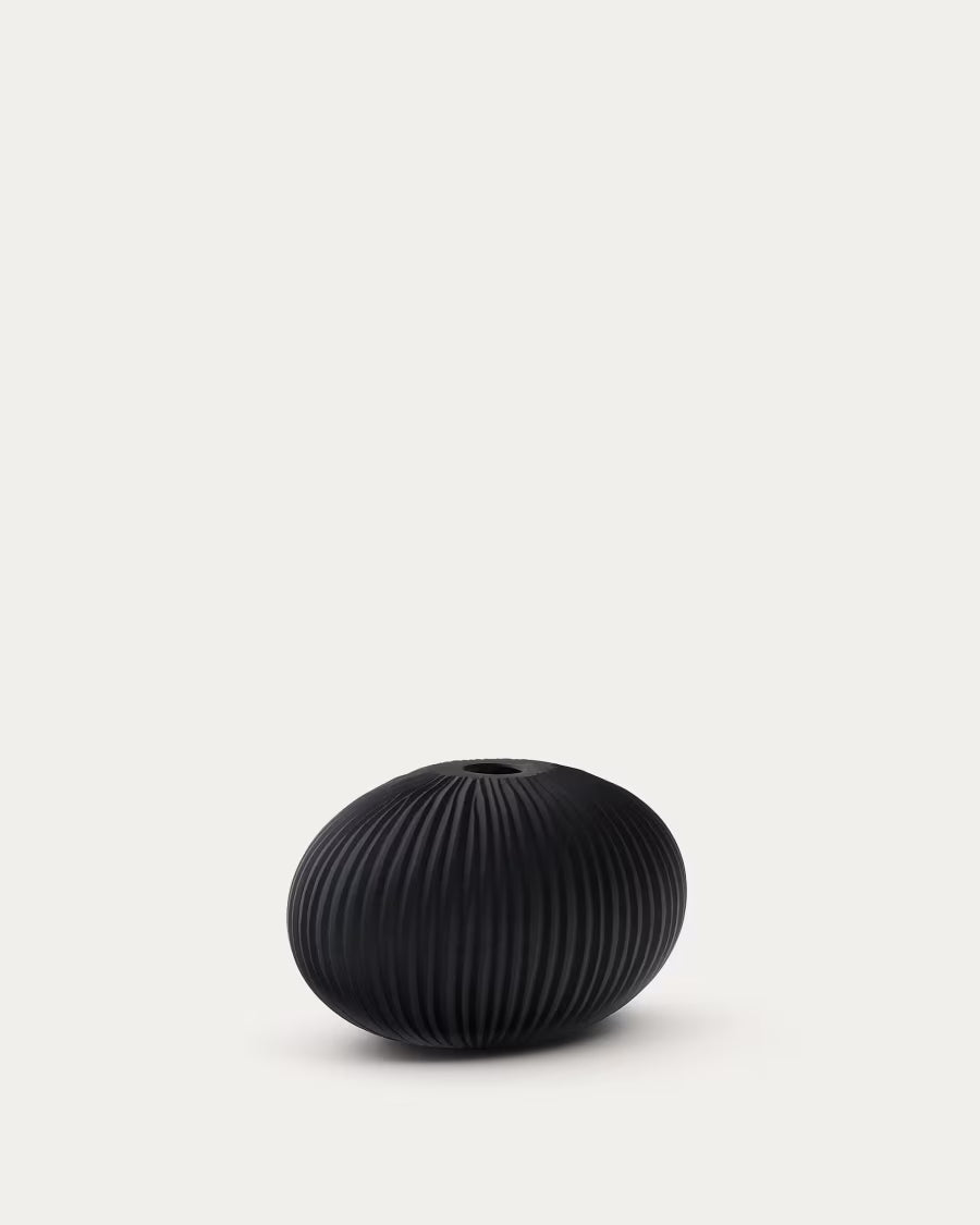 Nivra dark grey glass vase 15cm