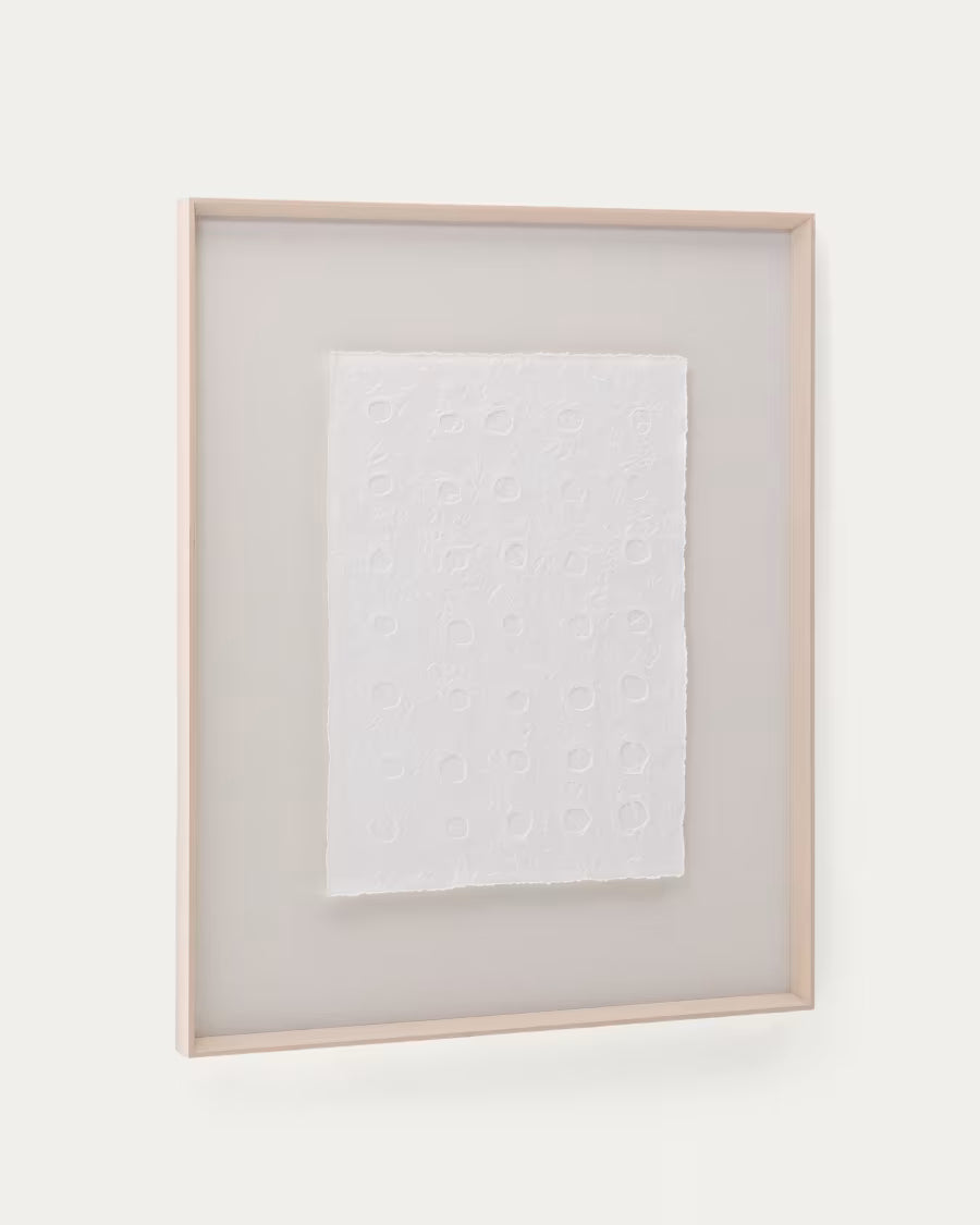Olvin abstract picture on white recycled paper 104 x 124cm