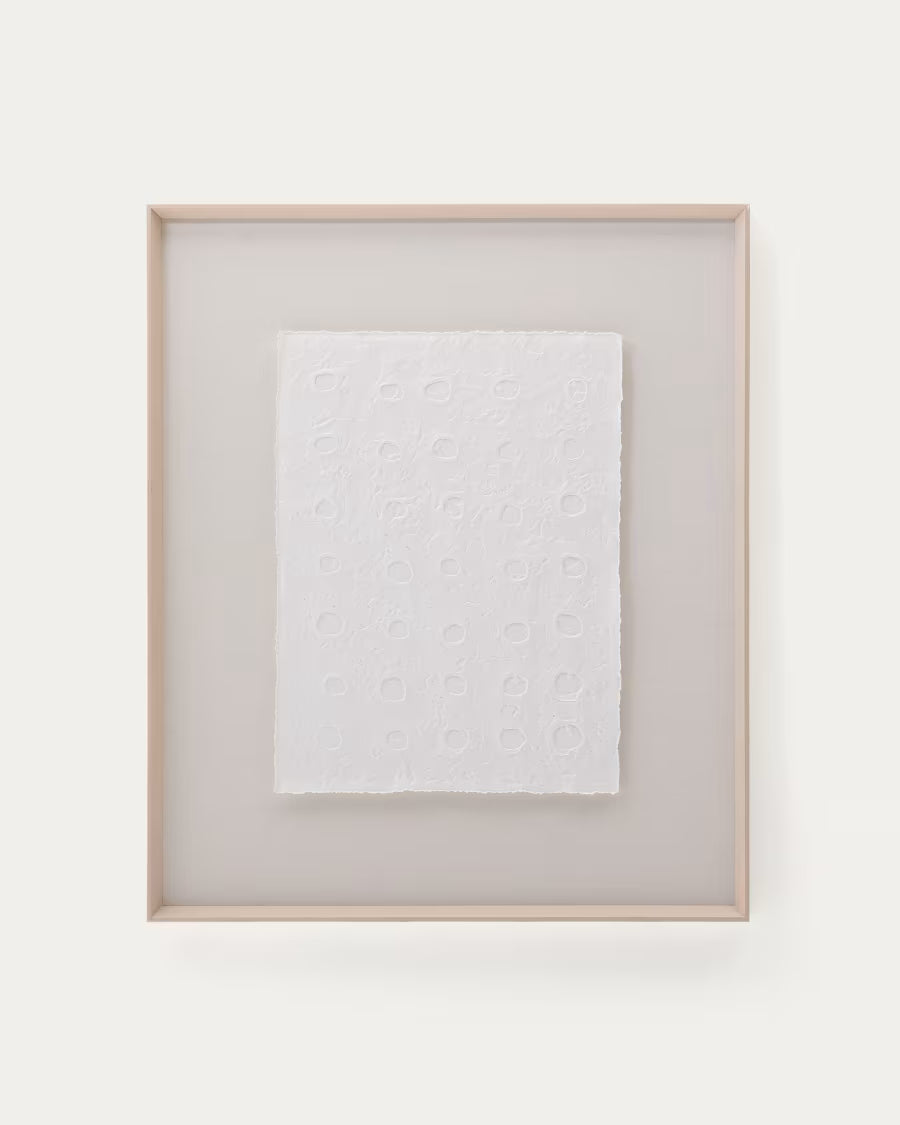 Olvin abstract picture on white recycled paper 104 x 124cm