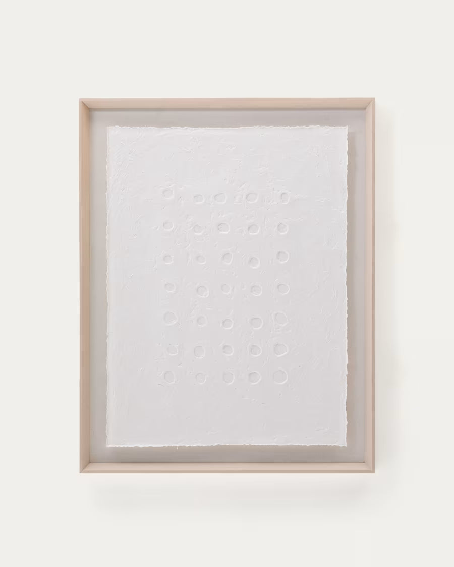 Olvin abstract picture on white recycled paper 94 x 74 cm
