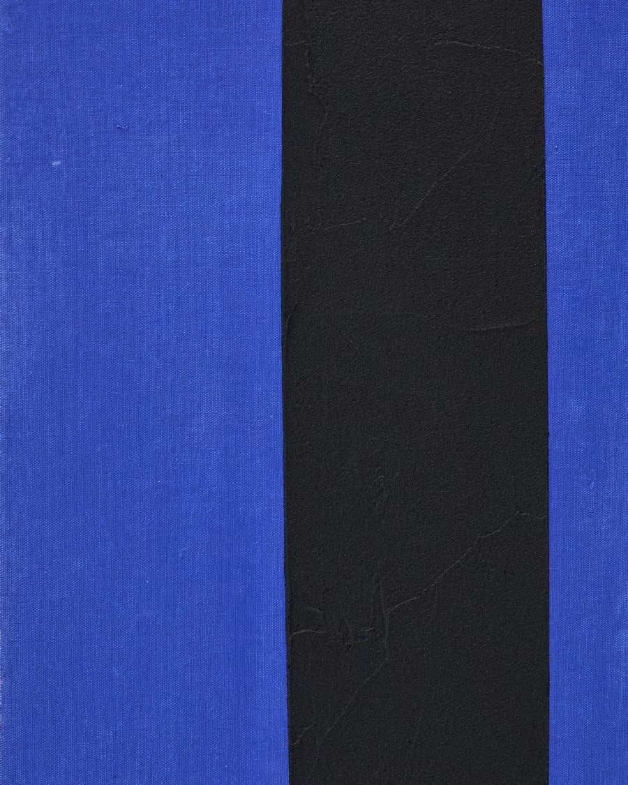 Zernu hand-painted blue and black vertical line abstract picture