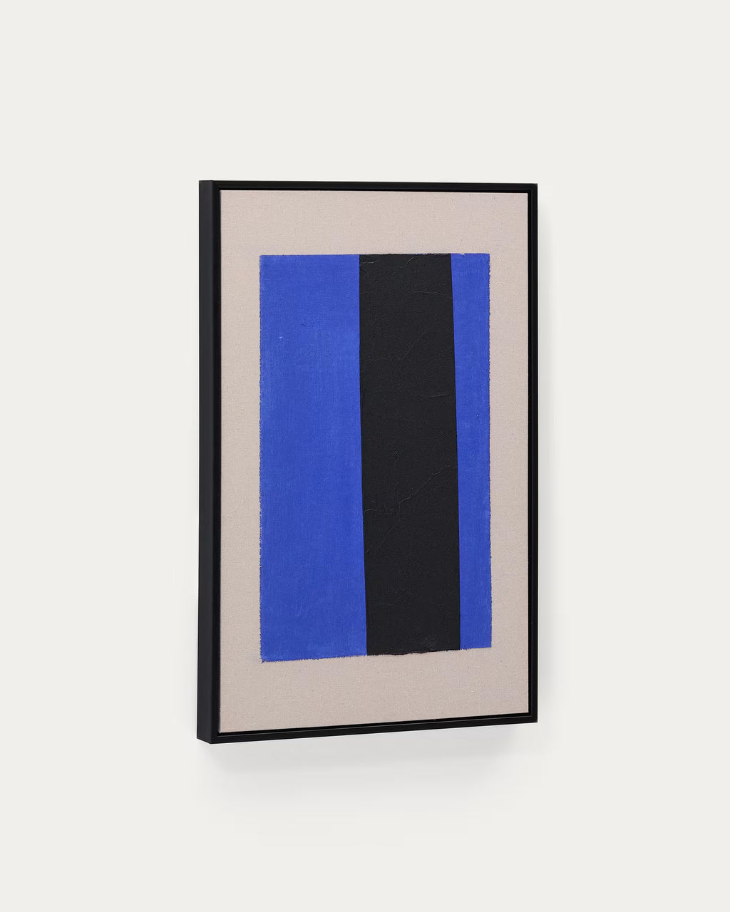 Zernu hand-painted blue and black vertical line abstract picture