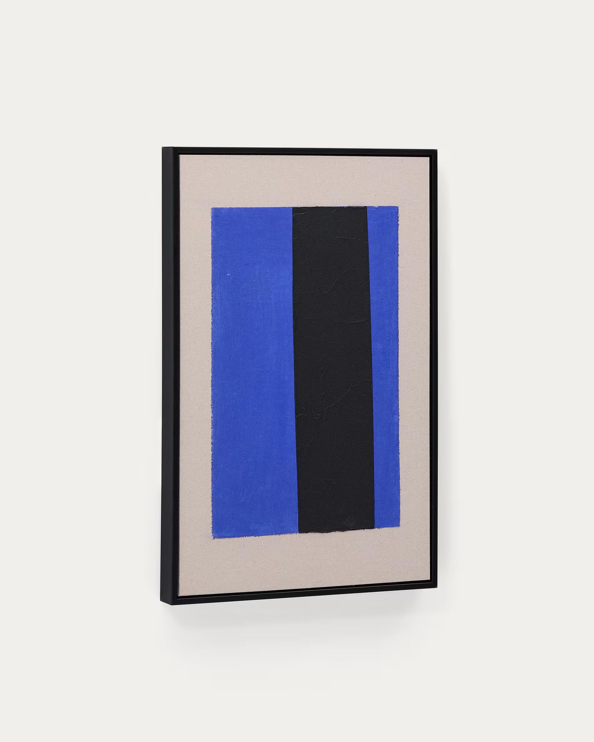 Zernu hand-painted blue and black vertical line abstract picture