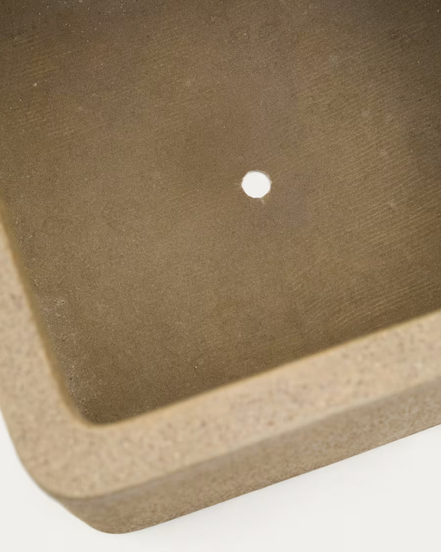 Set of 2 Minoa planters with mustard stone effect 44 x 44 cm