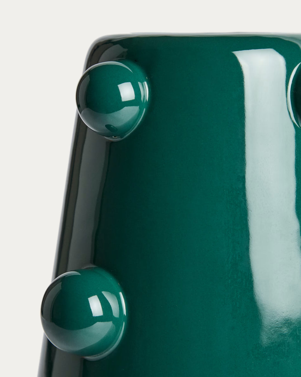 Odra vase in dark green ceramic with glossy finish 25.5cm