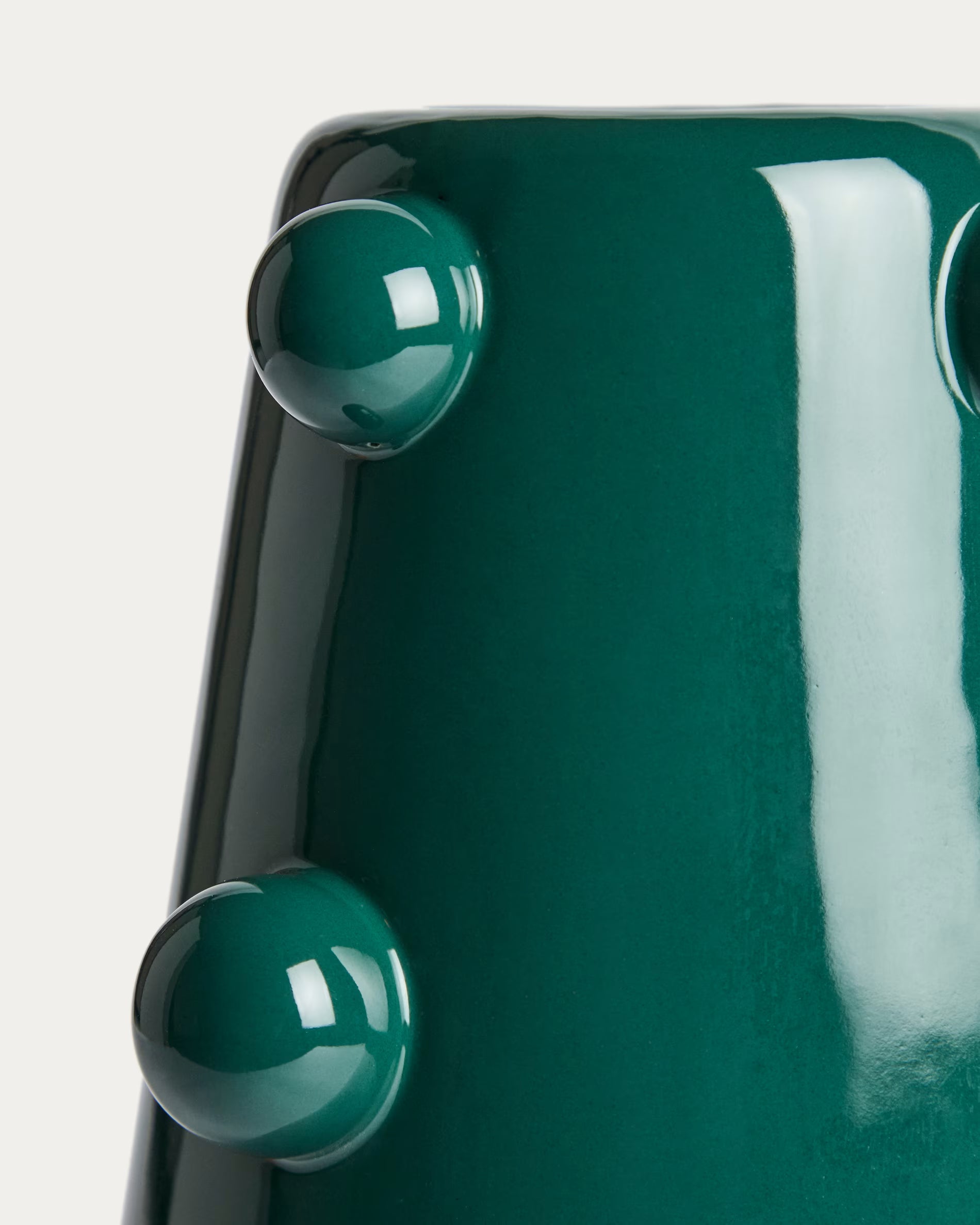 Odra vase in dark green ceramic with glossy finish 25.5cm