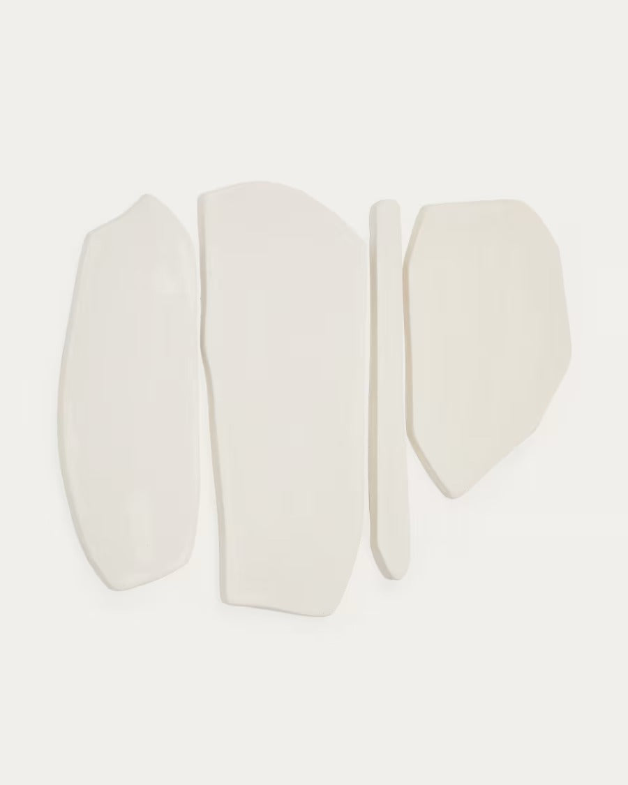 Siluna Set of 4 Wall Panels in White Papier-Mâché