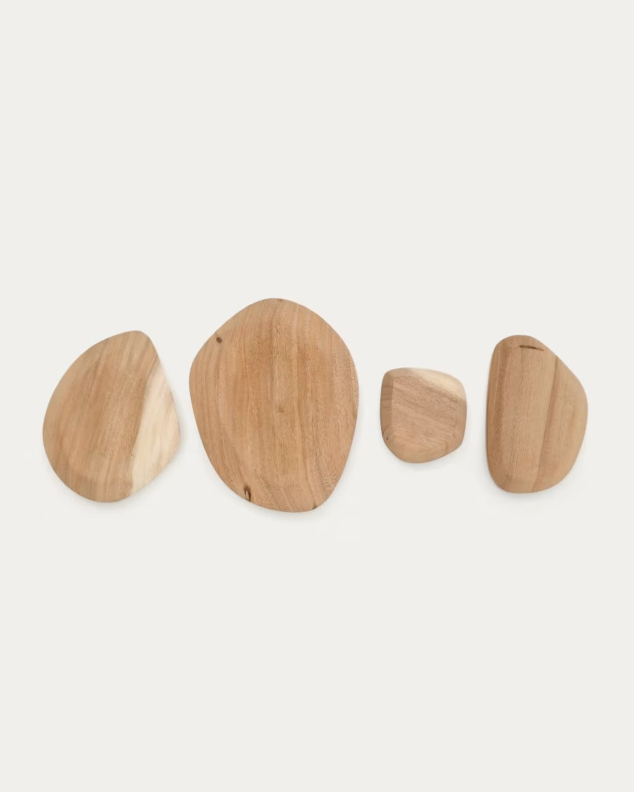 Selem Set of 4 Mungur Wood Wall Panels
