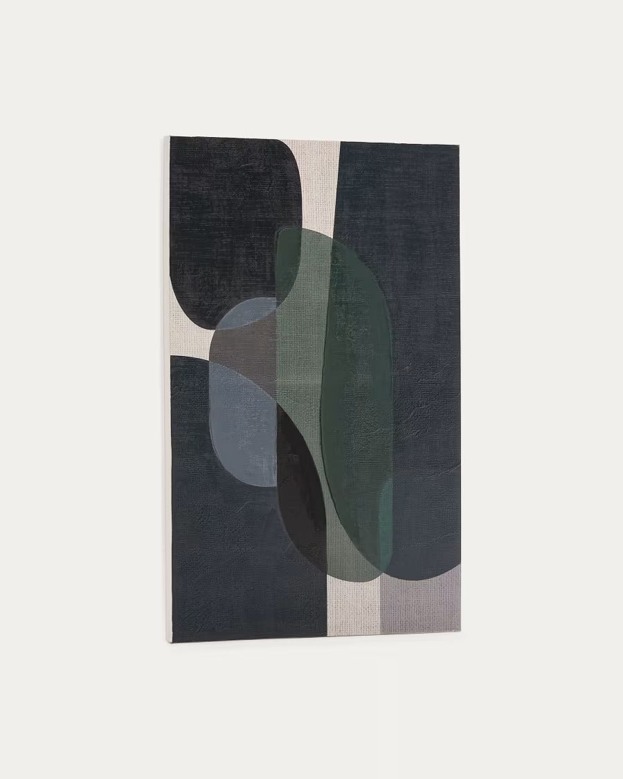 Nemsa Blue and Green Abstract Canvas, 90 x 60cm, wall décor