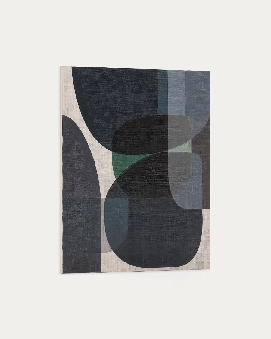 Nemsa Blue and Green Abstract Canvas, 100 x 80cm, wall décor
