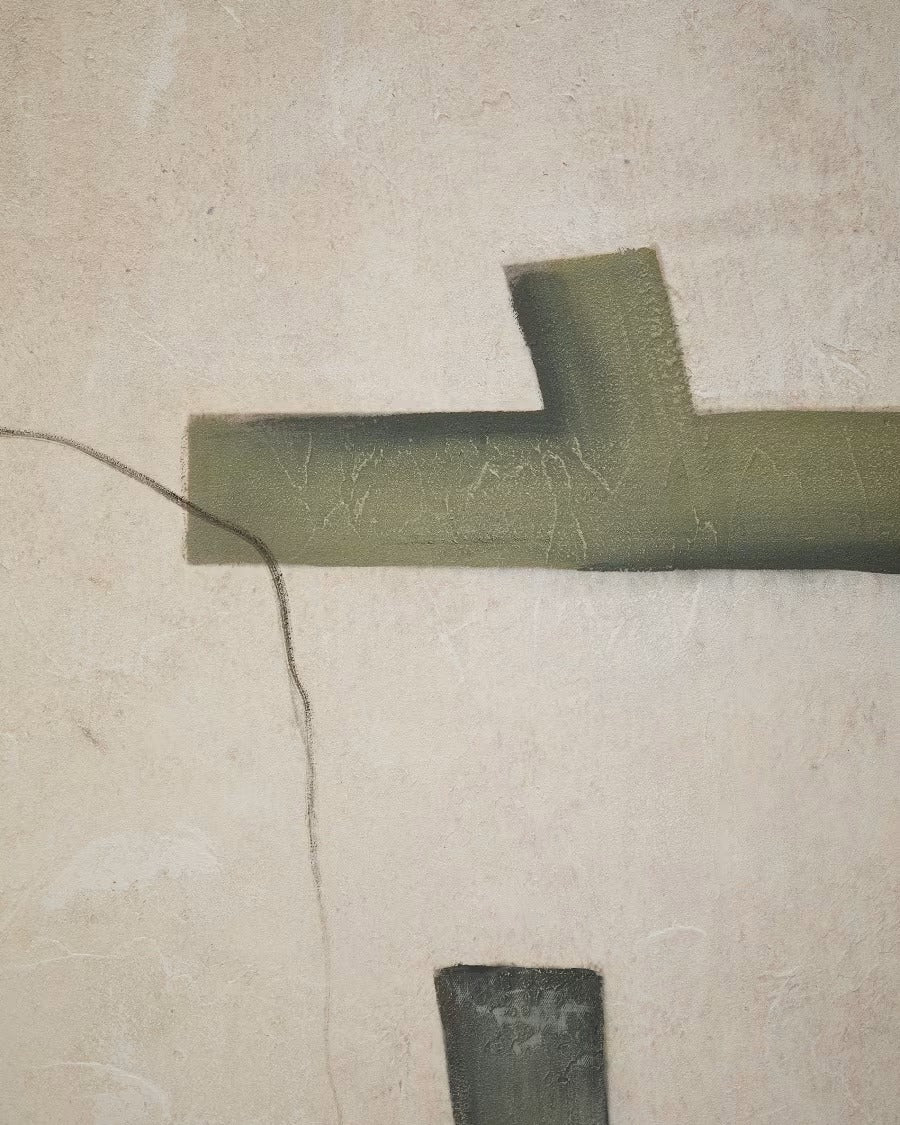 Fida Green Abstract Canvas, 180 x 140 cm