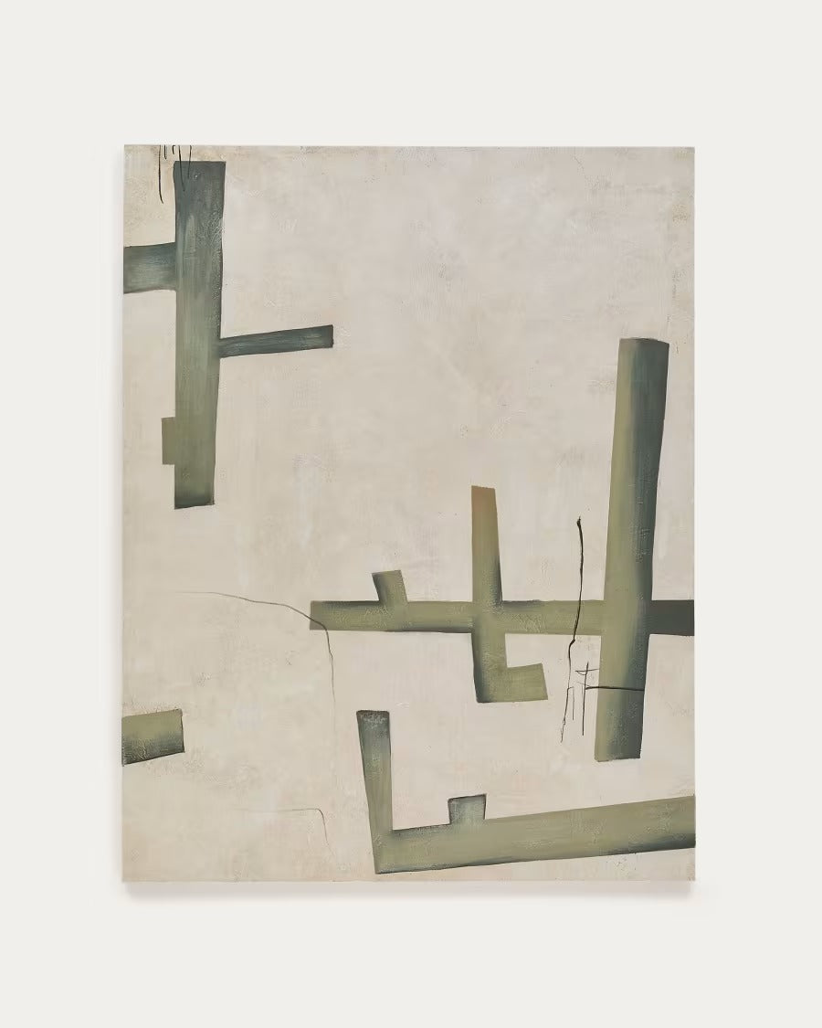 Fida Green Abstract Canvas, 180 x 140 cm