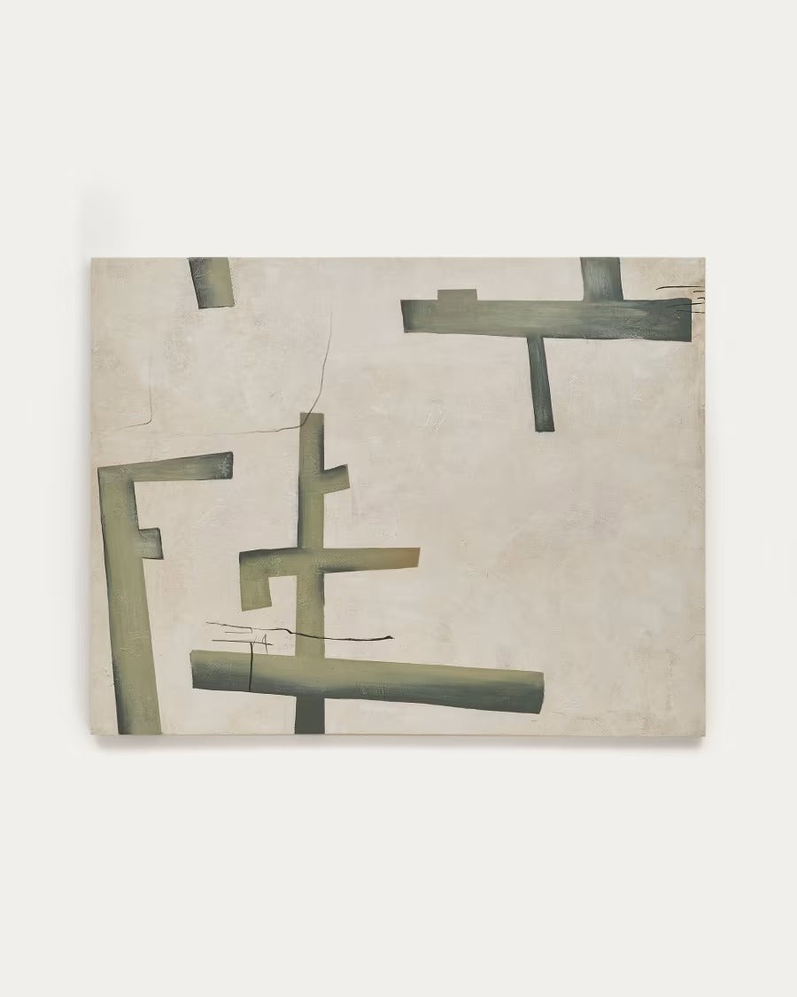 Fida Green Abstract Canvas, 180 x 140 cm