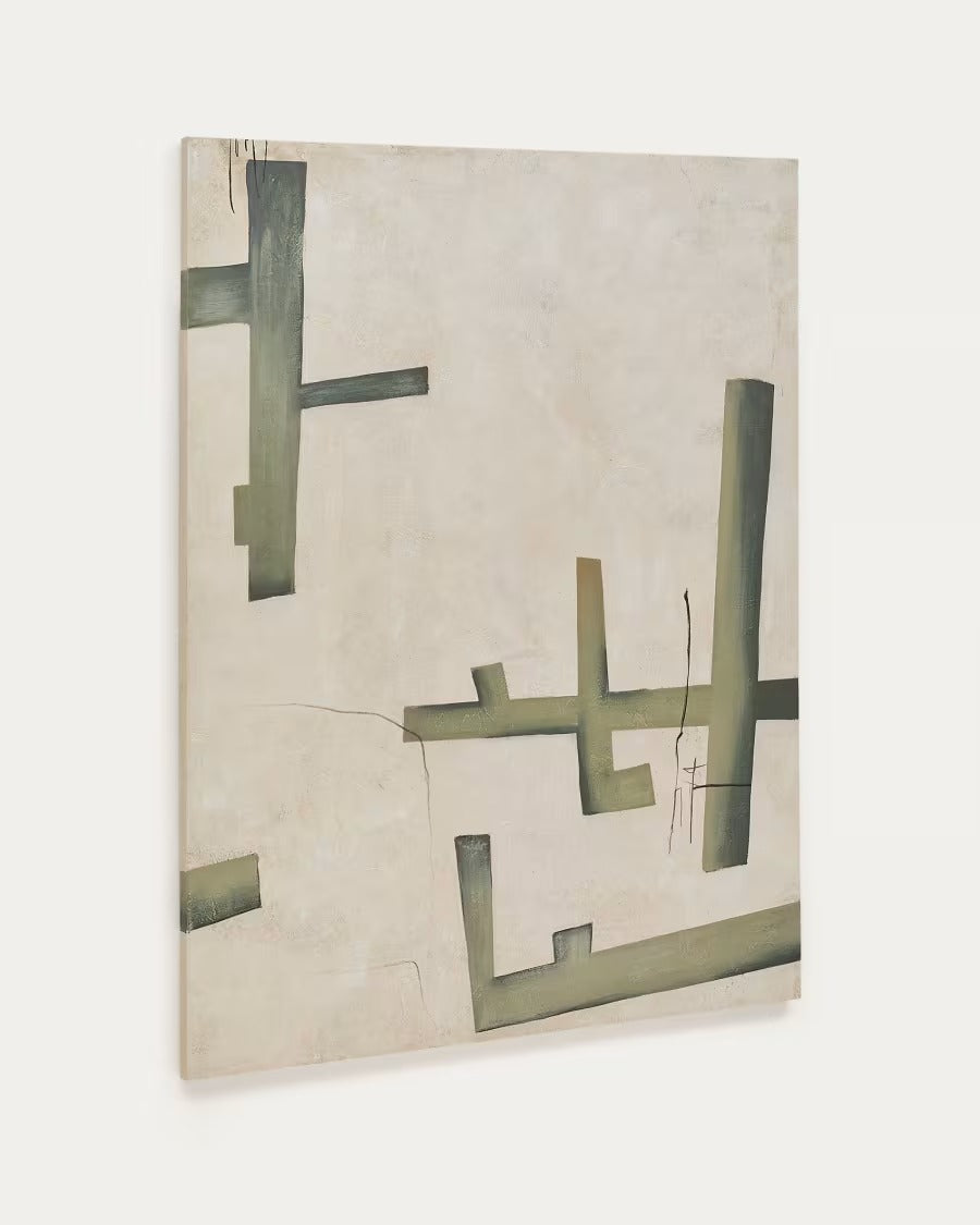 Fida Green Abstract Canvas, 180 x 140 cm