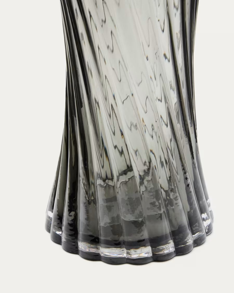 Arep Grey Glass Vase, 28cm