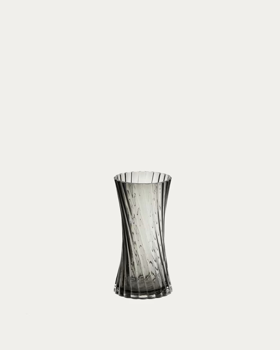 Arep Grey Glass Vase, 28cm