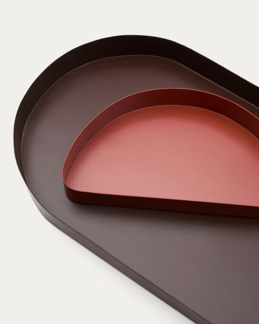 Mistra Maroon and Red Iron Tray