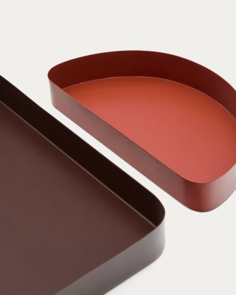 Mistra Maroon and Red Iron Tray