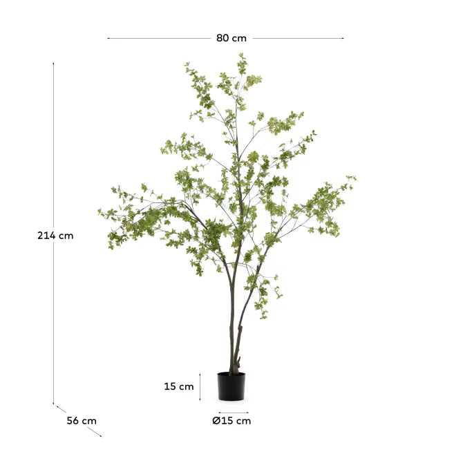 Enkianthus Artificial Tree with black pot 214 cm