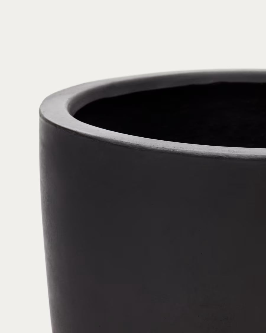 Aiguablava plant pot in black cement# Ø56cm