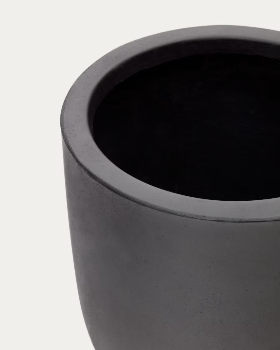Aiguablava Plant Pot in black cement, Ø 39 cm