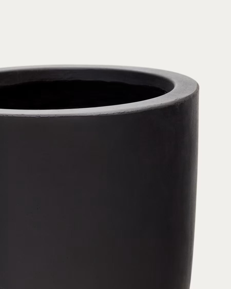 Aiguablava Plant Pot in black cement, Ø 39 cm