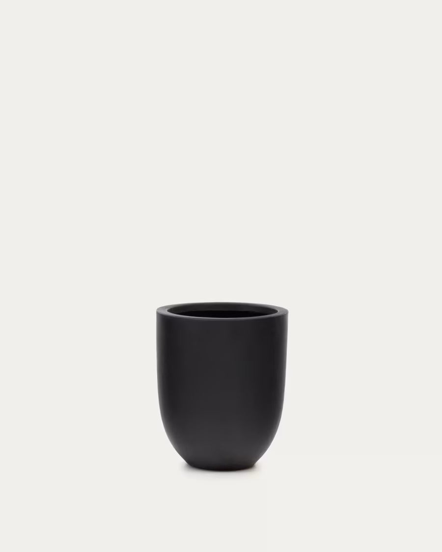 Aiguablava Plant Pot in black cement, Ø 39 cm
