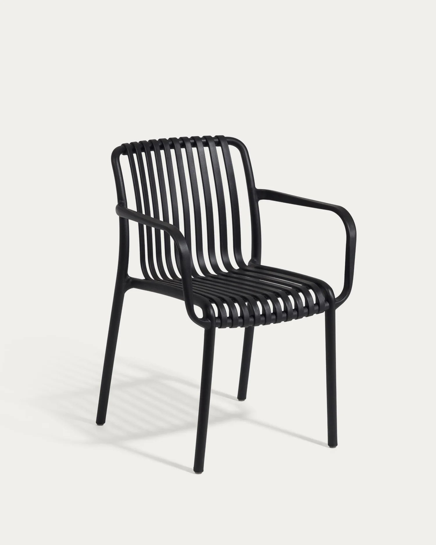Isabellini stackable outdoor chair in black. 