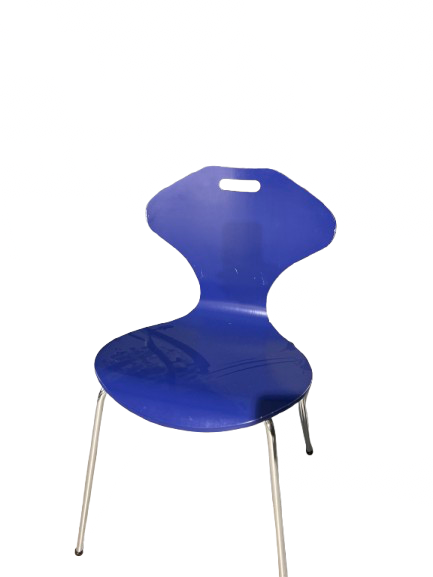 MULTICOLORED SEAT AND ALUMINIUM LEGS, FOR OFFICE, RECEPTION, CANTEEN, MEETING ROOM - BLUE