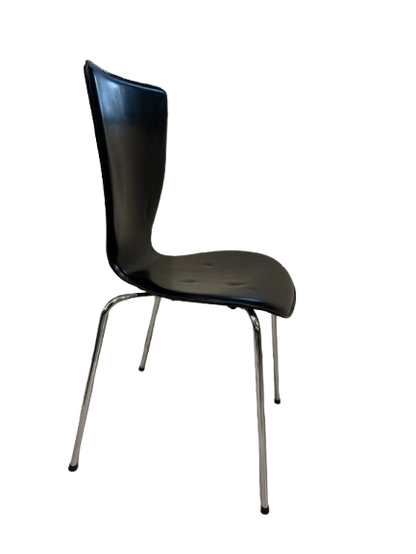 BLACK OFFICE CHAIR ,RECEPTION OR SMALL MEETING, LEATHER LOOK, 2KG