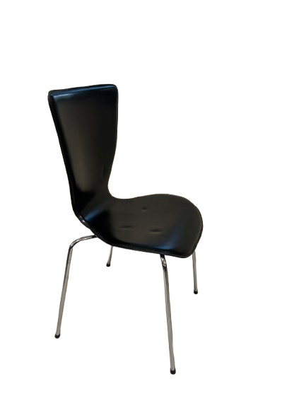 BLACK OFFICE CHAIR ,RECEPTION OR SMALL MEETING, LEATHER LOOK, 2KG