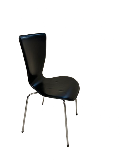 BLACK OFFICE CHAIR ,RECEPTION OR SMALL MEETING, LEATHER LOOK, 2KG