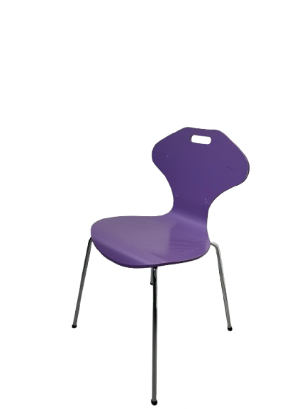 MULTICOLORED SEAT AND ALUMINIUM LEGS, FOR OFFICE, RECEPTION, CANTEEN, MEETING ROOM - PURPLE