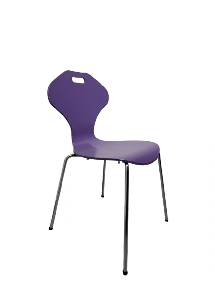 MULTICOLORED SEAT AND ALUMINIUM LEGS, FOR OFFICE, RECEPTION, CANTEEN, MEETING ROOM - PURPLE