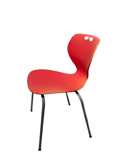 RED/BLACK SEAT AND ALUMINIUM LEGS, FOR OFFICE, RECEPTION, CANTEEN, MEETING ROOM - RED