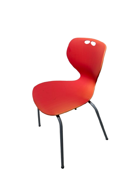 RED/BLACK SEAT AND ALUMINIUM LEGS, FOR OFFICE, RECEPTION, CANTEEN, MEETING ROOM - RED