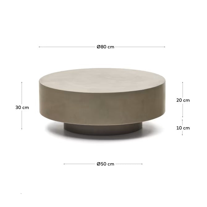 Garbet Cement Coffee Table, ? 80 cm