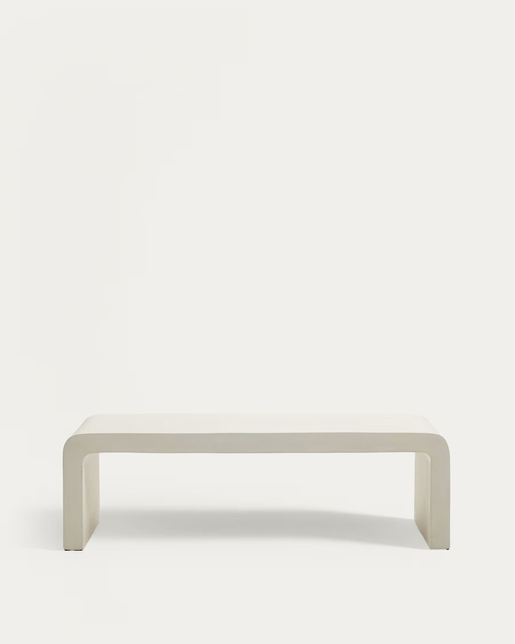 Aiguablava Coffee Table in white cement, 135 x 65 cm
