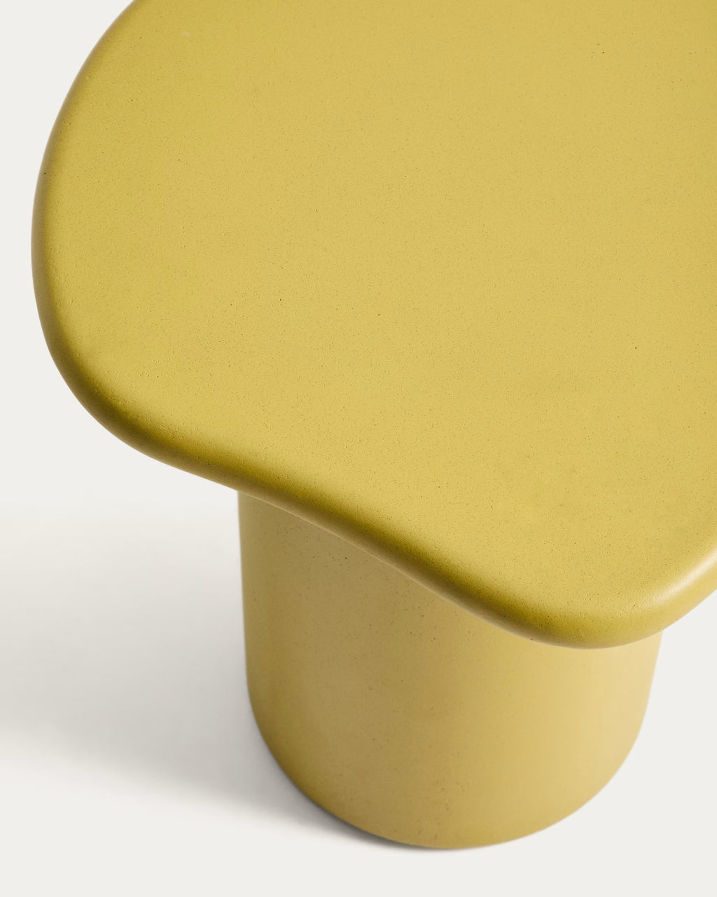 Macarella side table in mustard concrete 48 x 47cm.