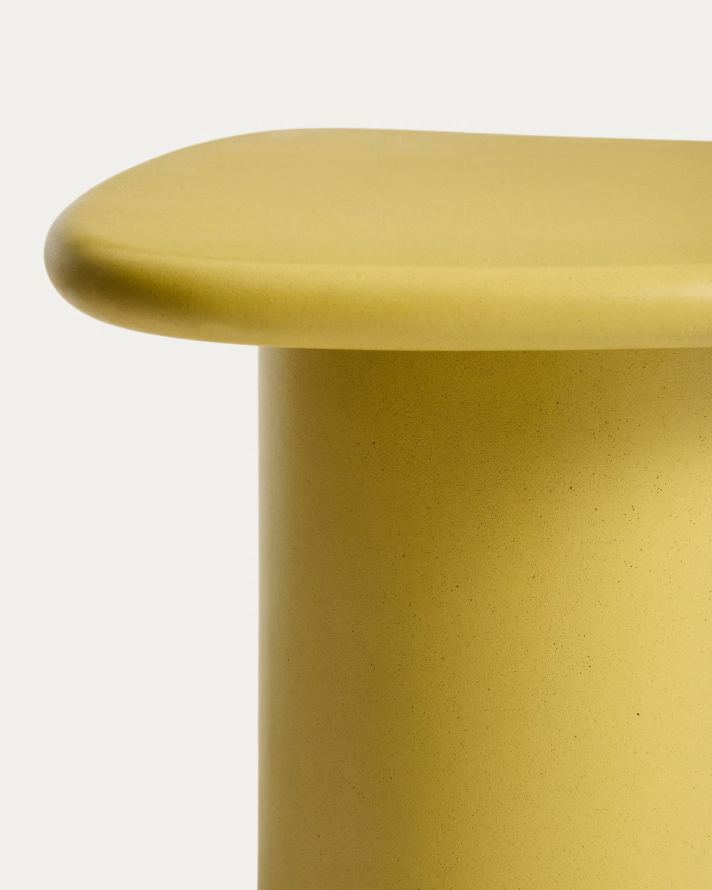 Macarella side table in mustard concrete 48 x 47cm.