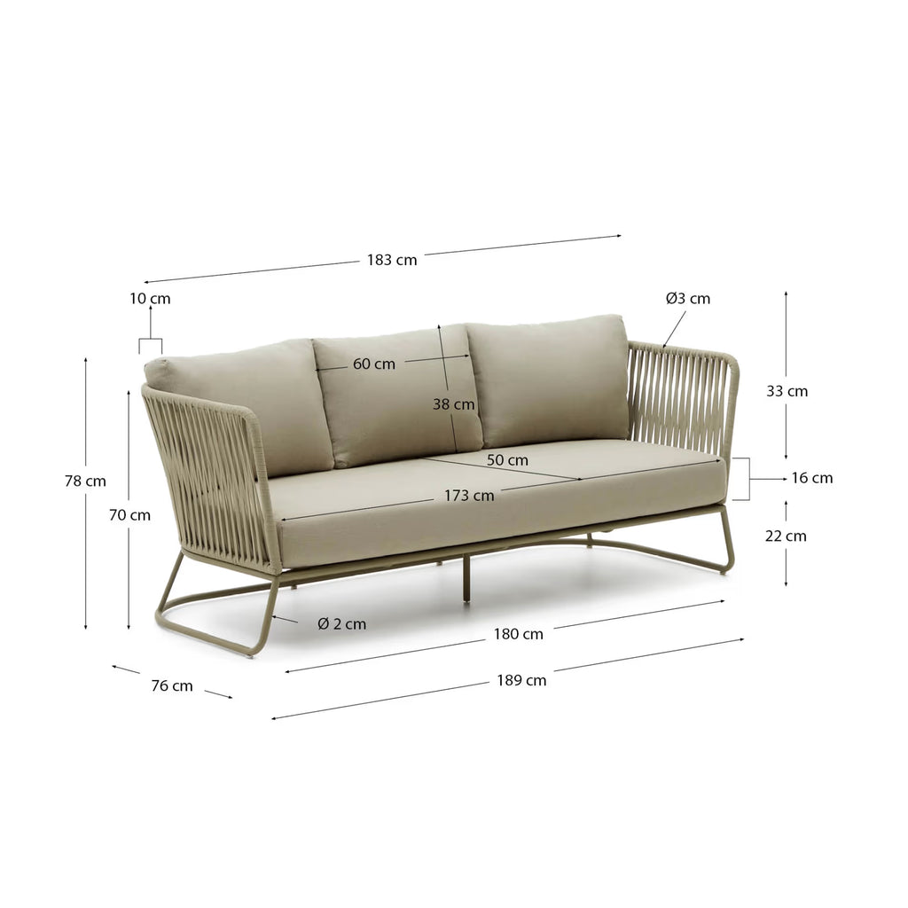 Saconca 3-seater outdoor sofa