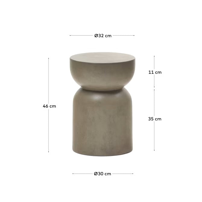 Garbet Round Cement Side Table, ?32cm