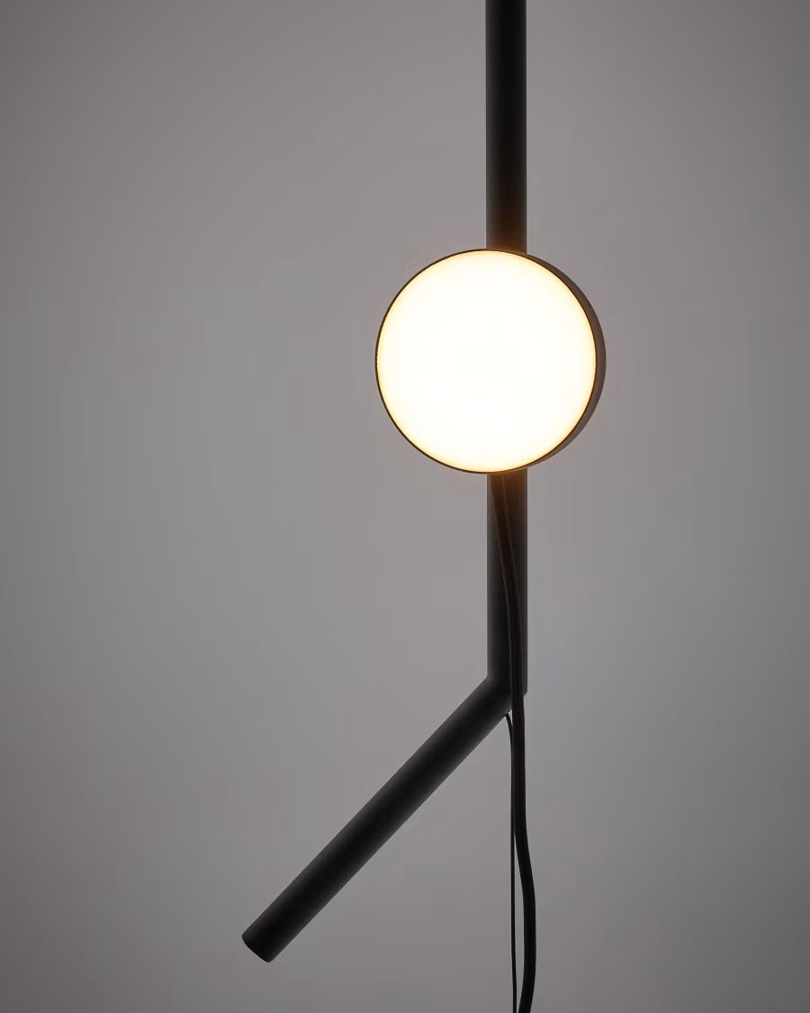 Orey black metal lamp stand with multi-position spotlight