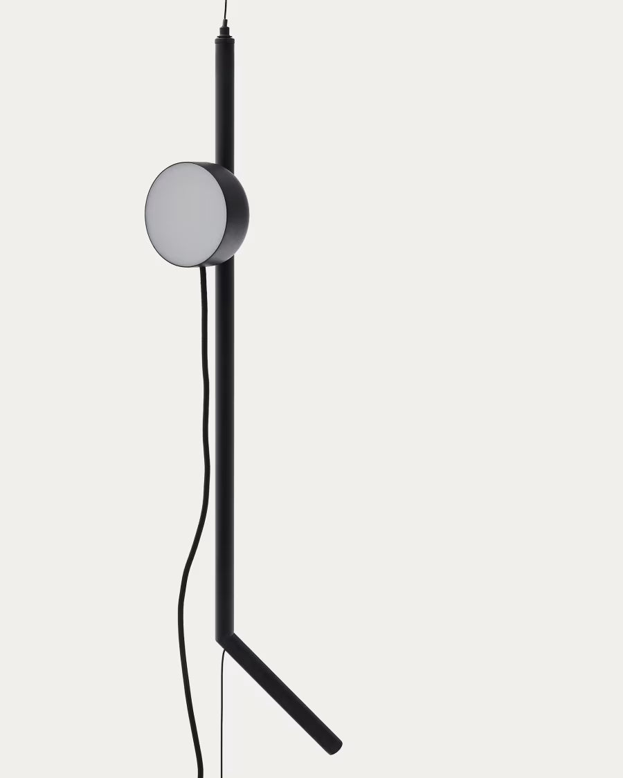 Orey black metal lamp stand with multi-position spotlight