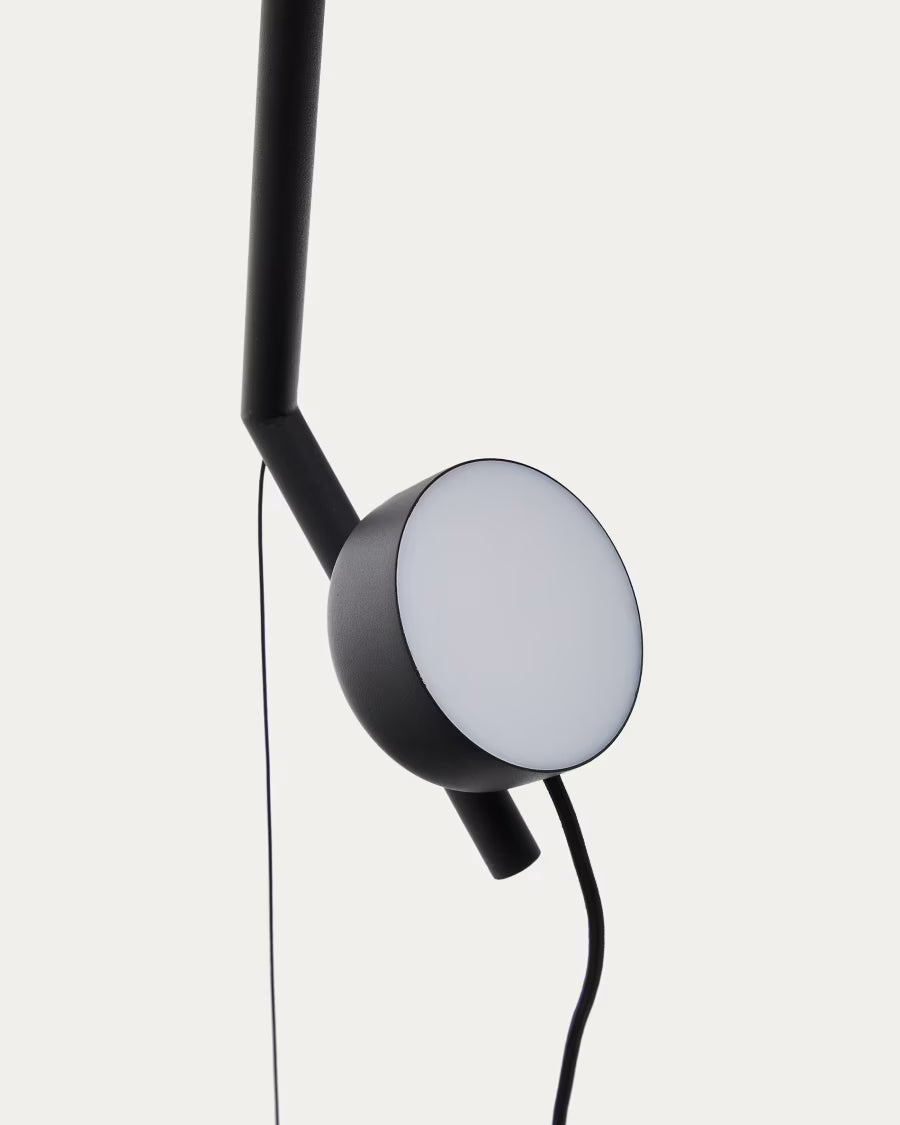 Orey black metal lamp stand with multi-position spotlight