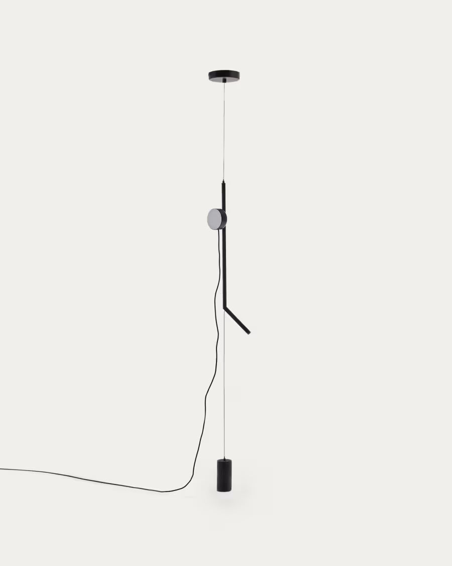 Orey black metal lamp stand with multi-position spotlight