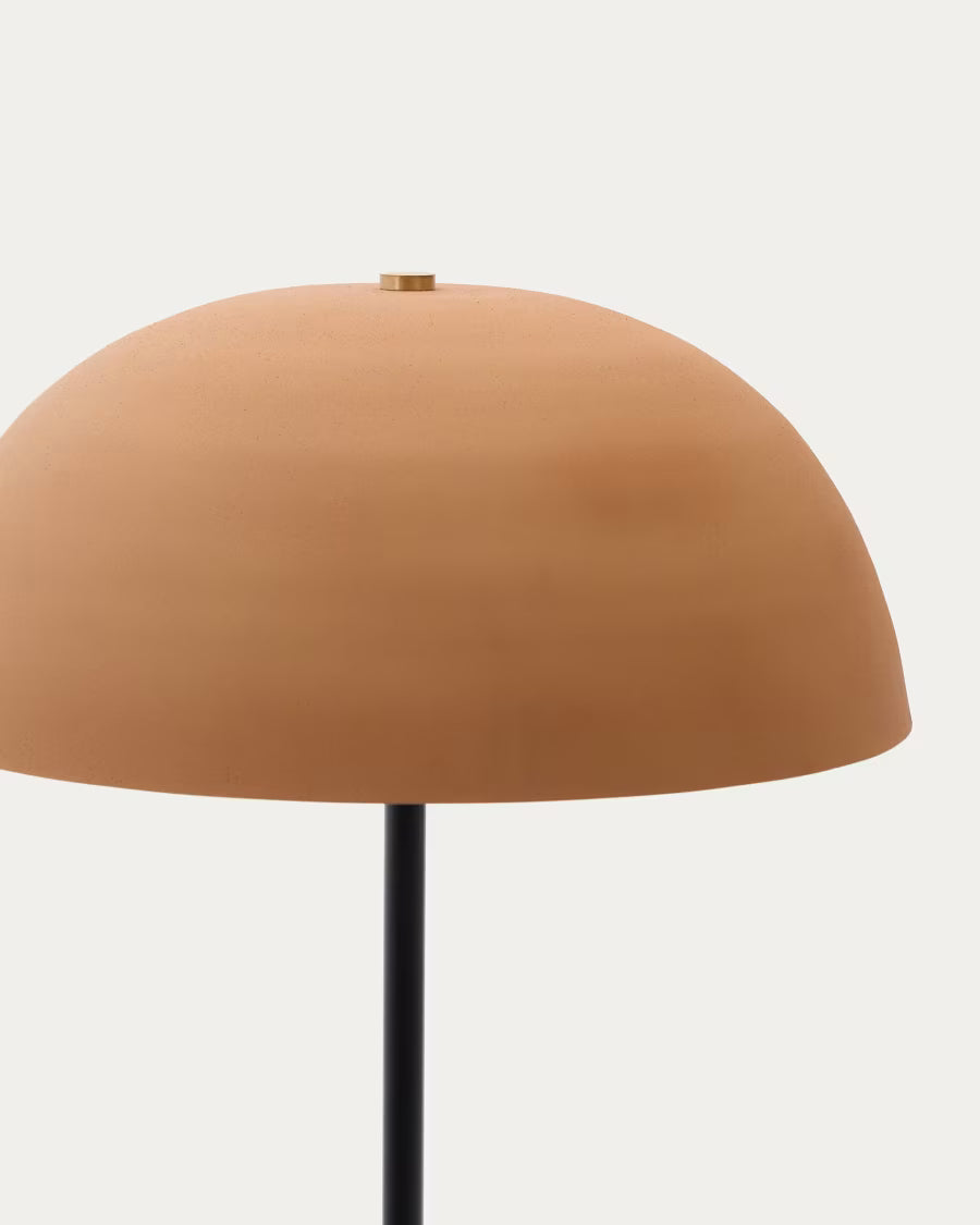 Nibla black metal floor lamp with terracotta effect shade