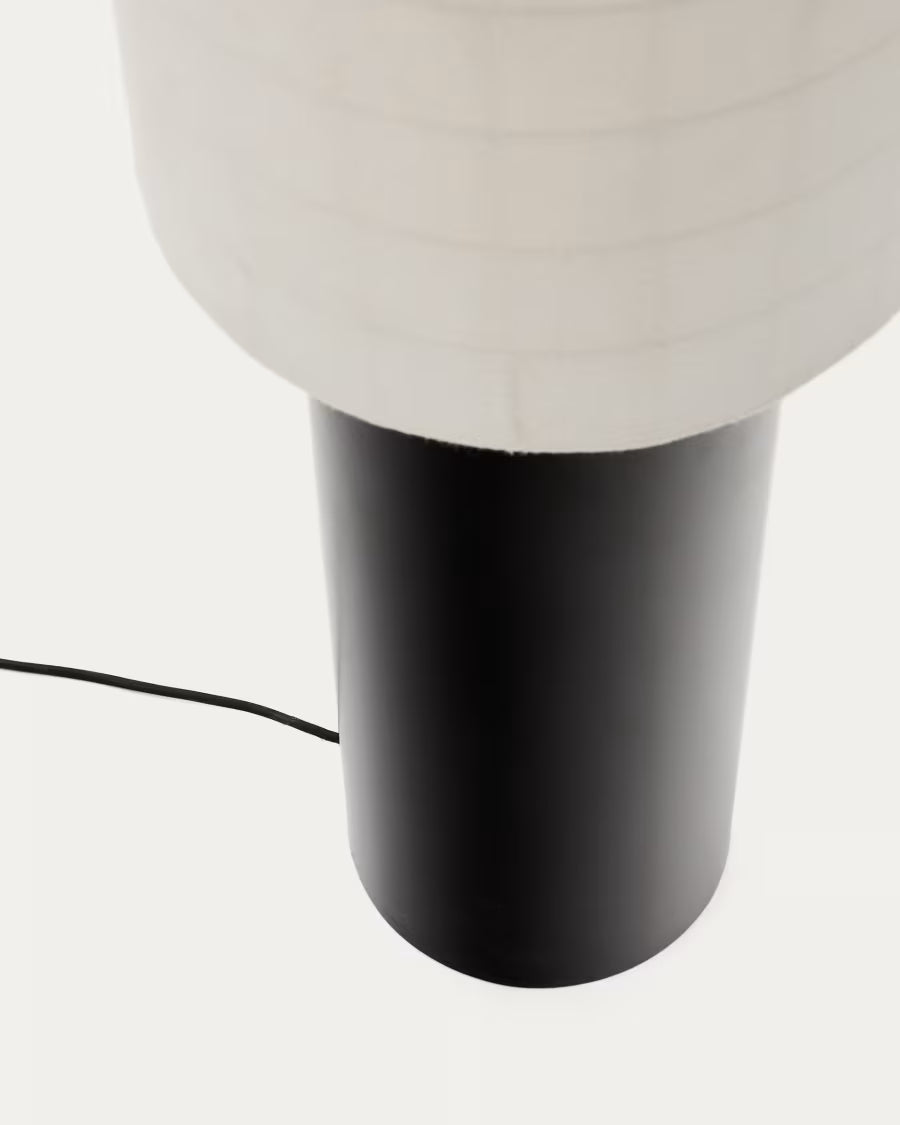 Dulan black metal floor lamp with cotton shade