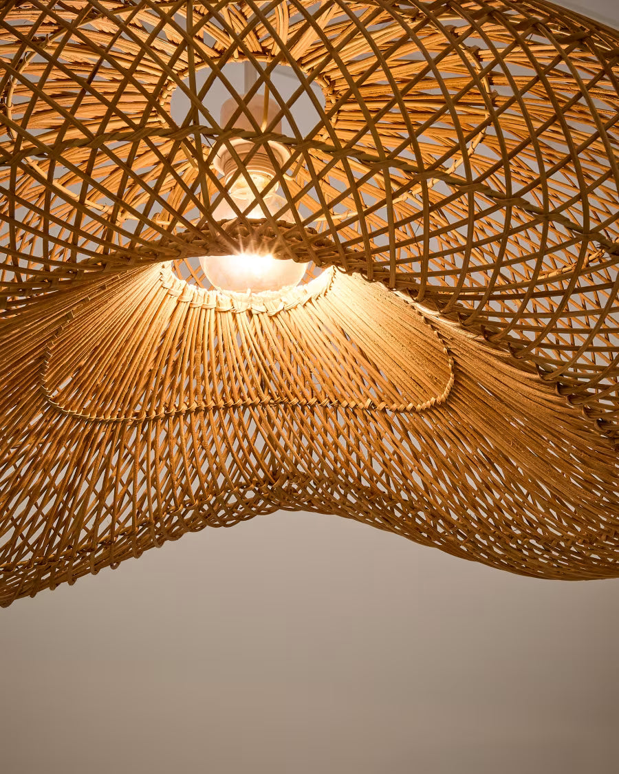 Isora rattan ceiling lamp shade with natural finish 80 x 35cm
